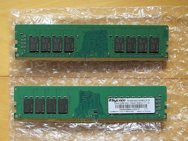 16GB Sycom サイコム DDR4-2400 PC-19200 16GB 2枚セット 計32GB DDR4