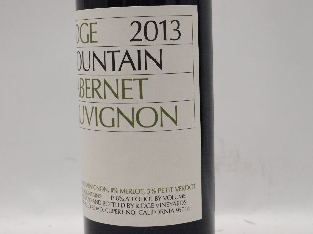 ★★RIDGE リッジ・マウンテン カベルネ・ソーヴィニヨン 2013年 750ml 箱付★AKA37409