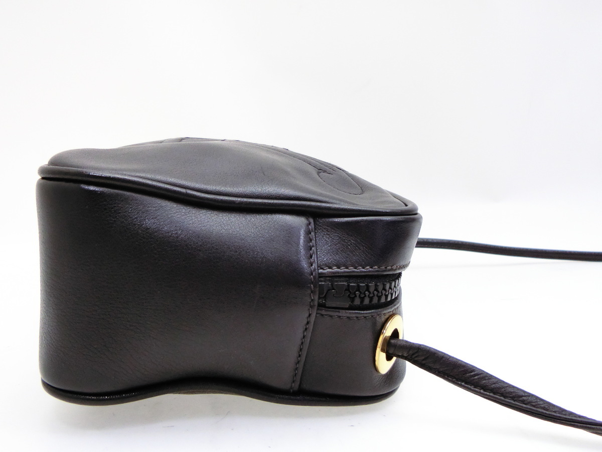 ◇N15325 CELINE セリーヌ ブラゾン ステッチ ロゴ レザー ショルダー