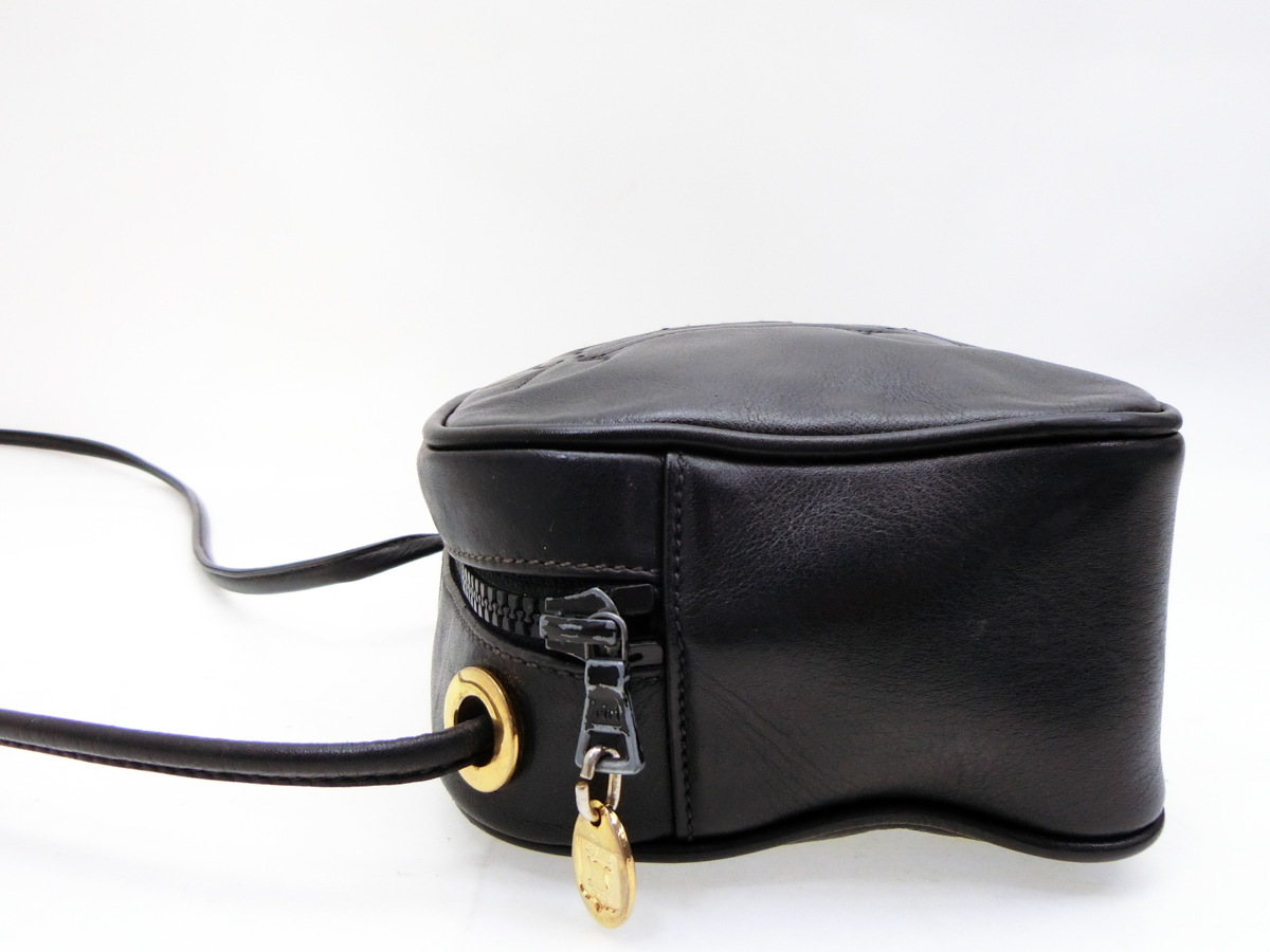 ◇N15325 CELINE セリーヌ ブラゾン ステッチ ロゴ レザー ショルダー