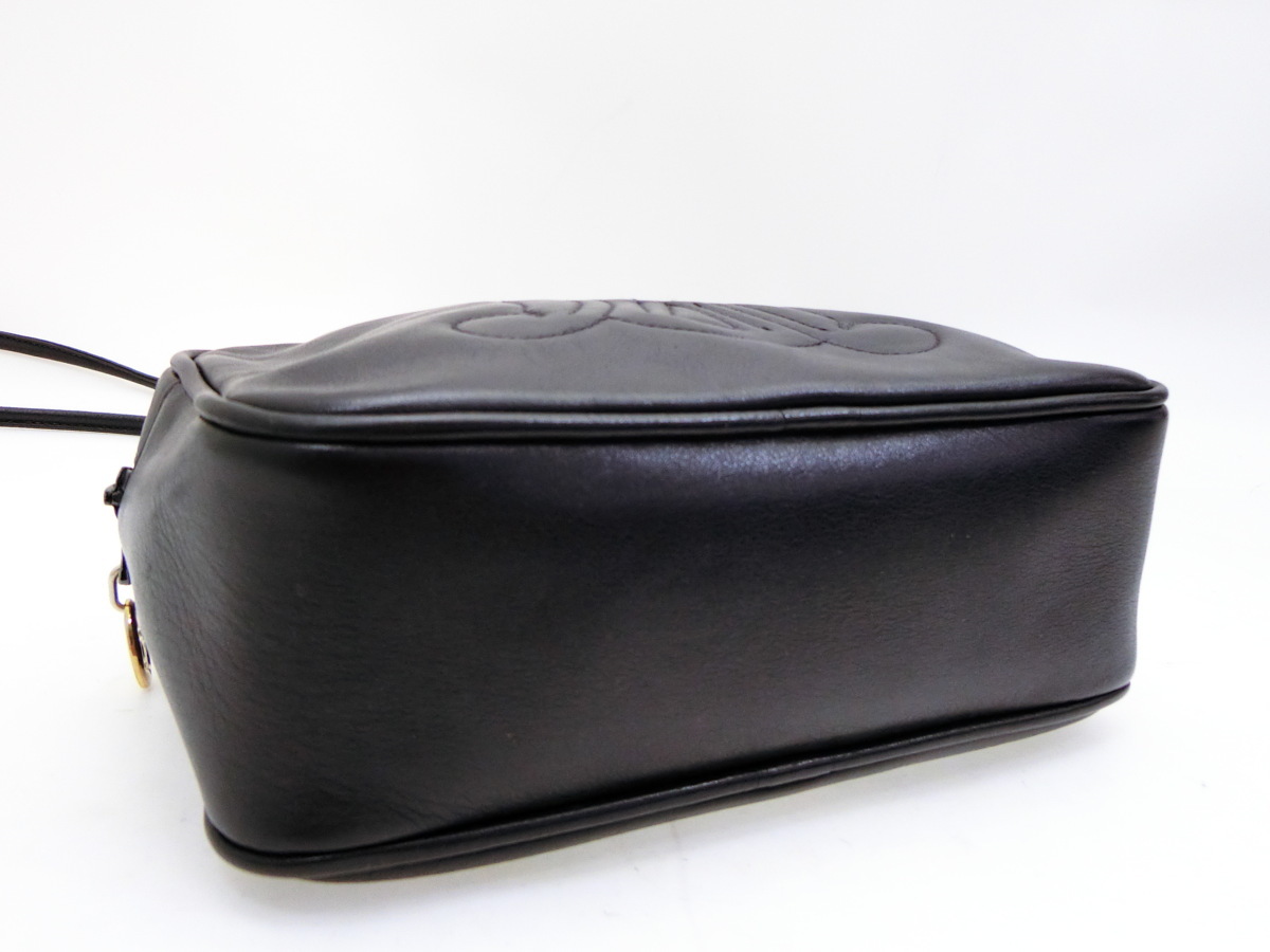 ◇N15325 CELINE セリーヌ ブラゾン ステッチ ロゴ レザー ショルダー