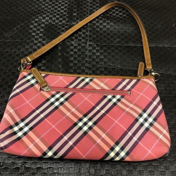 バーバリー ブルーレーベル ピンク クロスチェック ショルダーバッグ
