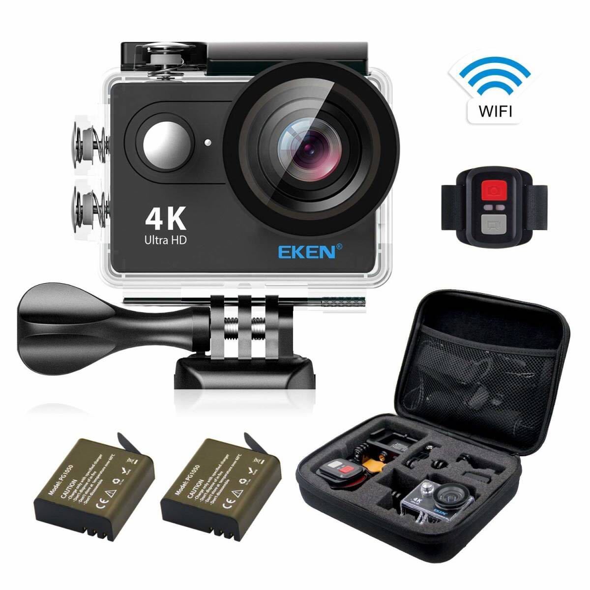 品質保証，お得 f7-44 EKEN H9s アクションカメラ 4K LIVE対応 生放送 ウェアラブルカメラ アクションカム WiFi搭載 アクセサリー ブラック 専用ケース(その他)｜売買されたオークション情報、yahooの商品情報をア その他