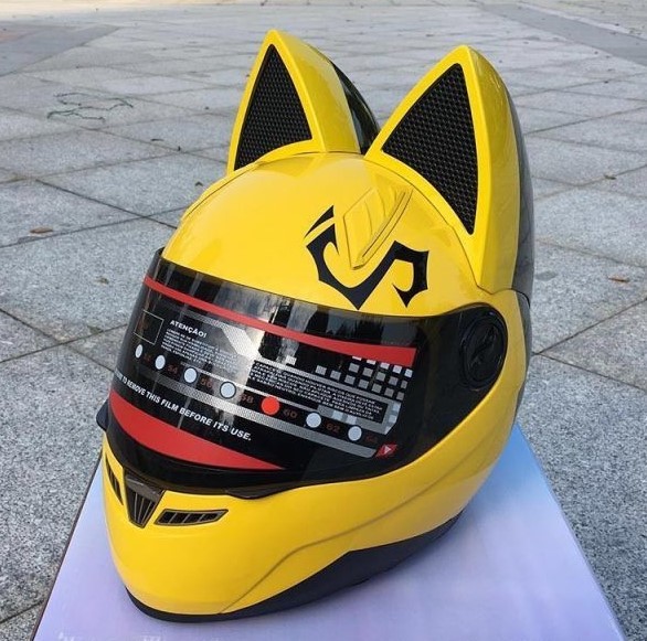 大人気 NITRINOS バイク オフロード フルフェイスヘルメット 可愛い猫 