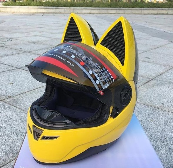 大人気 NITRINOS バイク オフロード フルフェイスヘルメット 可愛い猫 
