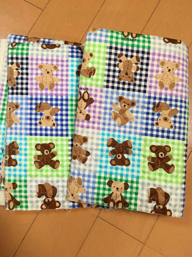 ☆可愛い布☆テディベア柄キルティング布_1