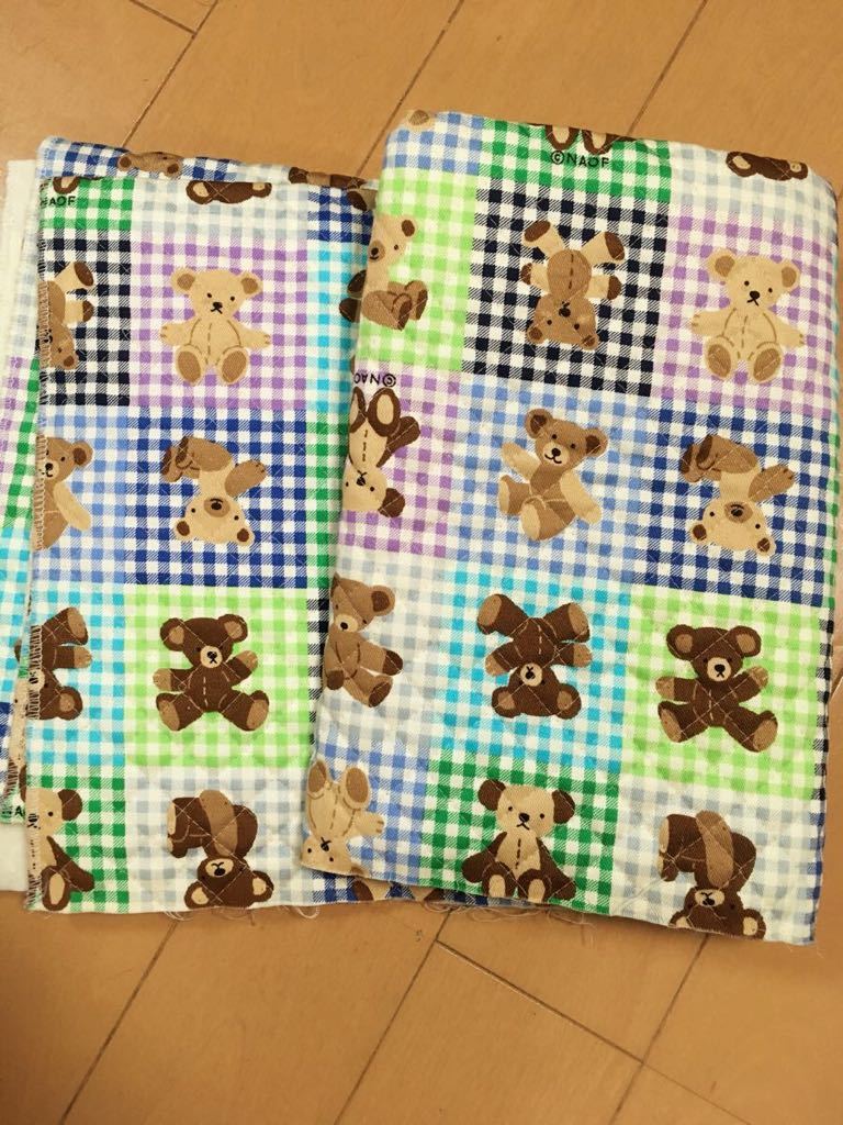 ☆可愛い布☆テディベア柄キルティング布_3