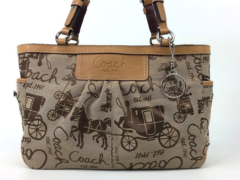 COACH コーチ ギャラリー プリーテッド ホース＆キャリッジ トート 
