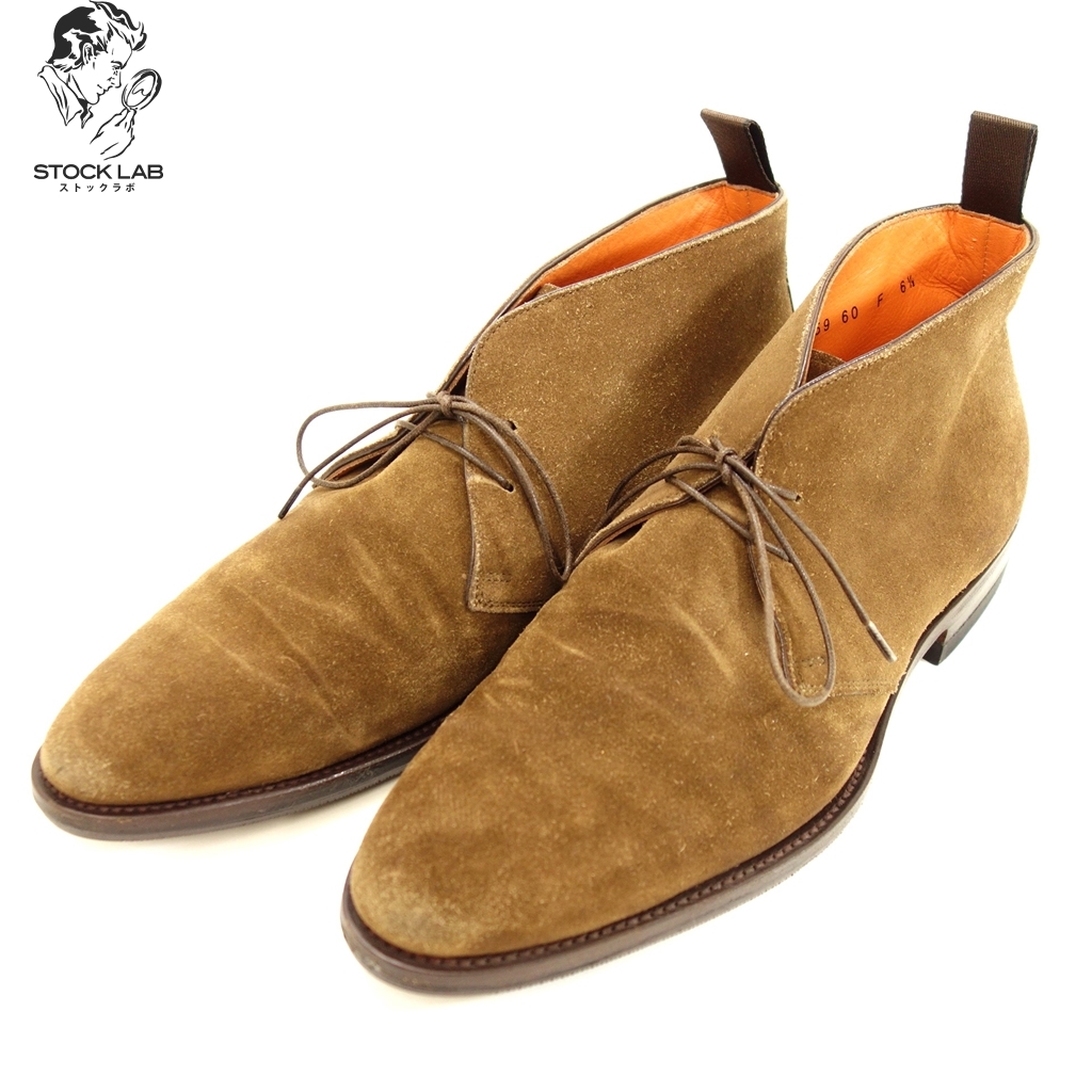 中古◆Santoni サントーニ スエードチャッカブーツ 6.5 茶 メンズ