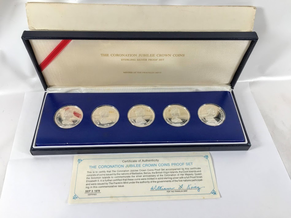 新作入荷，正規品 フランクリンミント 戴冠25周年記念 クラウン貨 1978 年 プルーフ 貨幣 銀貨 ミント セット(ヨーロッパ)｜売買されたオークション情報、yahooの商品情報をアーカイブ公開 - オークファン ヨーロッパ