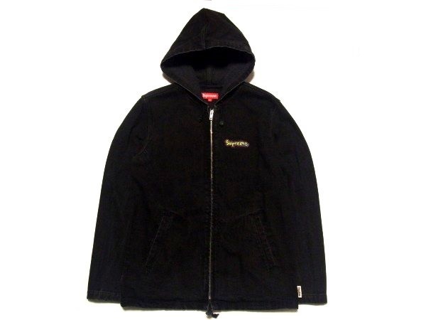 Supreme 14ss Classic Logo Hooded Denim Parka