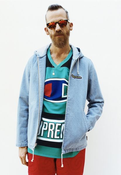 Supreme 14ss Classic Logo Hooded Denim Parka
