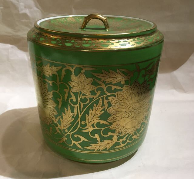 京星＊ 加藤利昇 萌黄金襴 皆具 美品 茶道具 萌黄金襴 高級