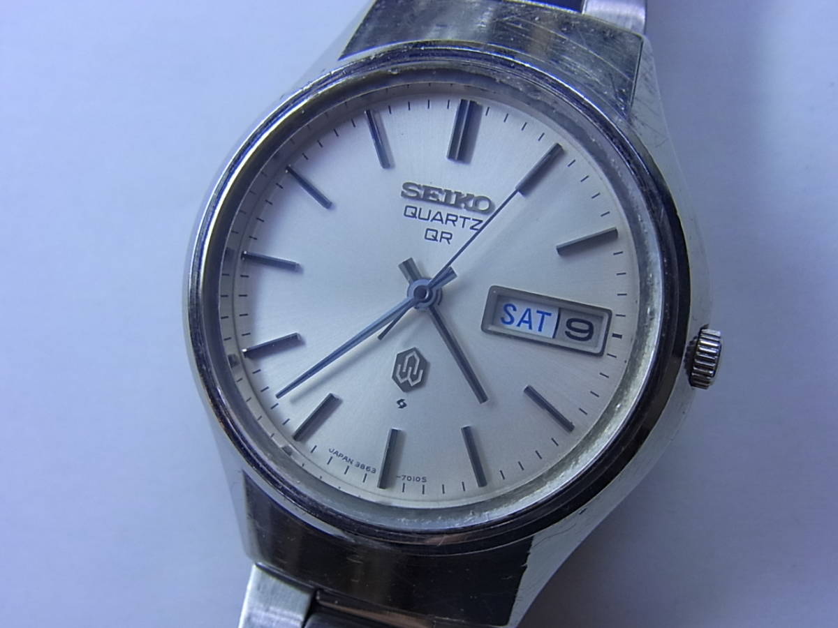 QR Seiko Quartz Vintage Watch 0 メンズ 100円～良品 セイコー Japan 