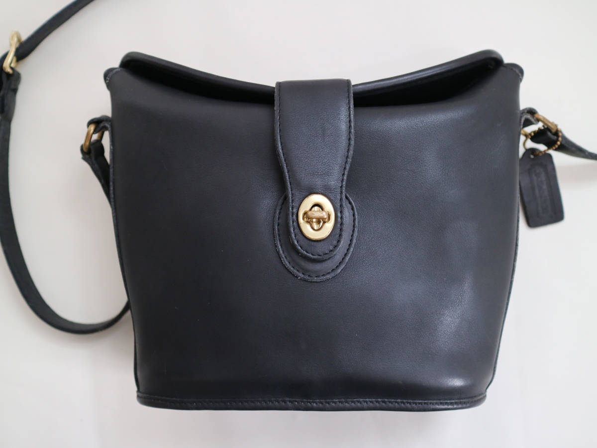 良品 ◇COACH◇ USA製 オールドコーチ ショルダーバッグ / ブラック 黒 