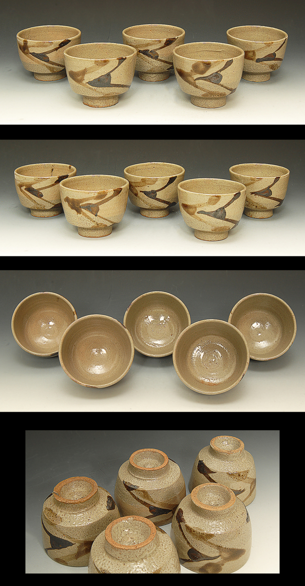 陶芸家 人間国宝 濱田庄司 浜田庄司 ？ 鉄釉 文打 水指 茶道具 箱