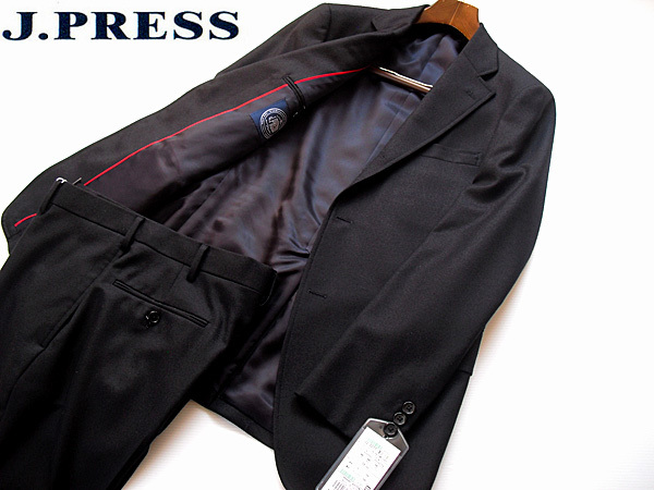 【新品】秋冬7.8万 J.プレス J.PRESS NEWZEALAND WOOL PEPPIN MERINO 上級ウールシングルスーツ 濃紺 段返り(36L) AB5