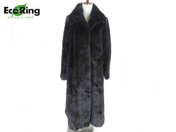 美品✨ミンクファー 1円 ミンク ロング 毛皮ファーコート 13 ダーク