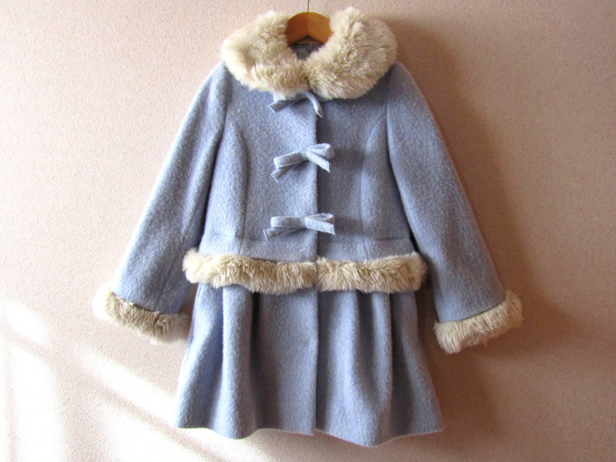 JILLSTUART ジルスチュアート ファー衿 コート 水色 120cm JILL by 