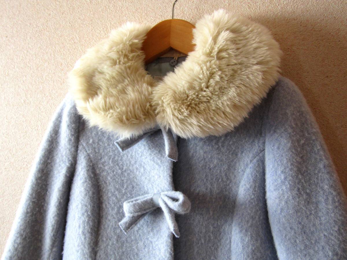JILLSTUART ジルスチュアート ファー衿 コート 水色 120cm JILL by 