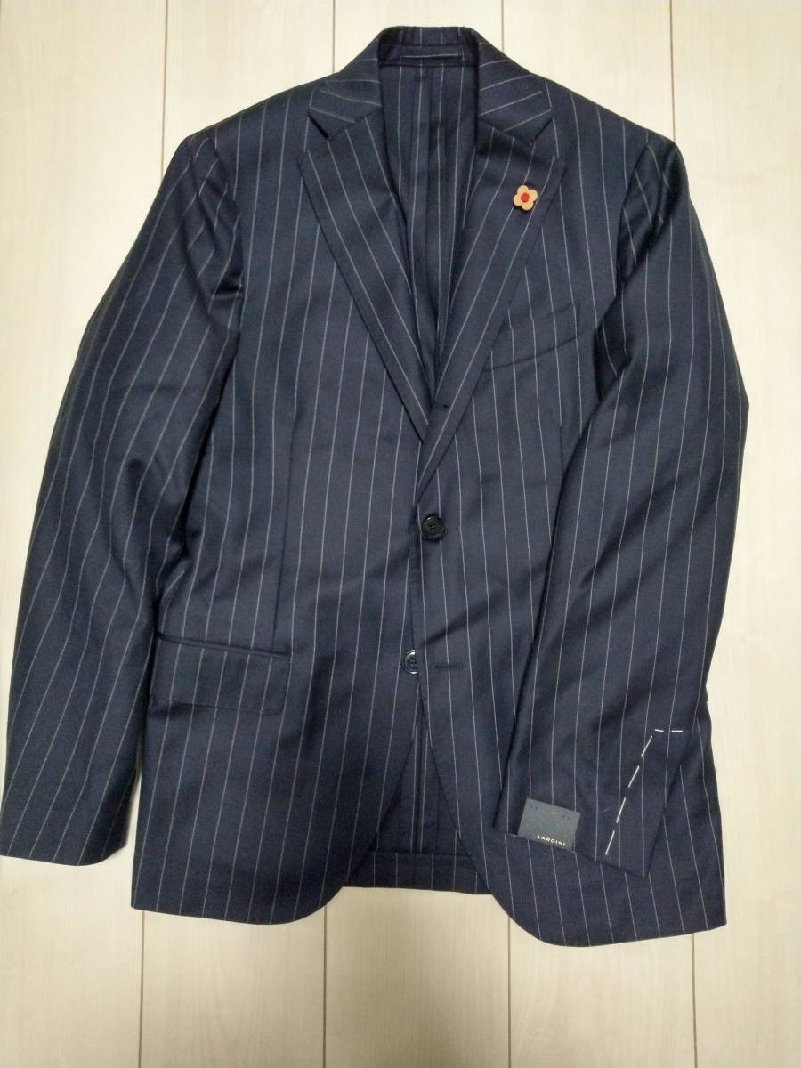LARDINI ラルディーニ シングルスーツ ネイビーピンストライプ 46 3 