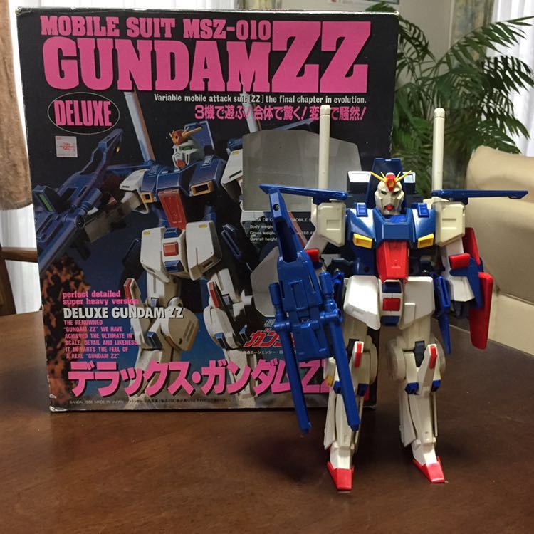 バンダイ ポピー★デラックスガンダムZZ/合体変形 フィギュア 超合金 当時物 希少1986/外箱あり 取説あり
