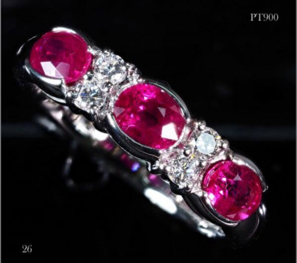DIAMOND/RUBY】120万円 奇跡の混合 ダイヤモンド ルビー リング 指輪
