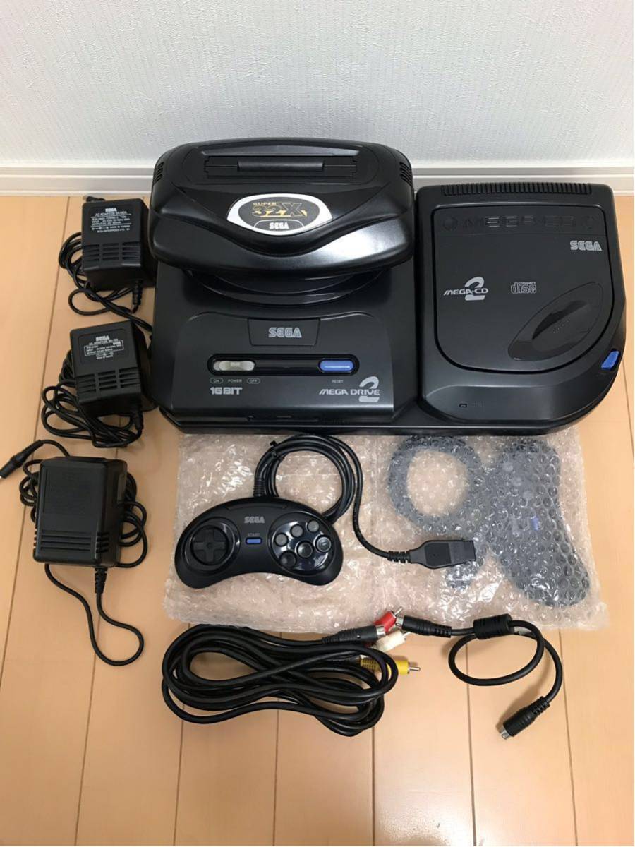 動作未確認 セガ メガドライブ＋メガCD＋スーパー32xのみ 絞り出せ