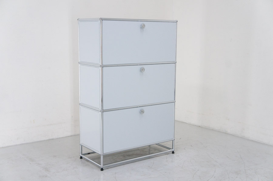 数量限定，限定SALE ☆USMハラー☆キャビネット1列3段 脚付き 鍵