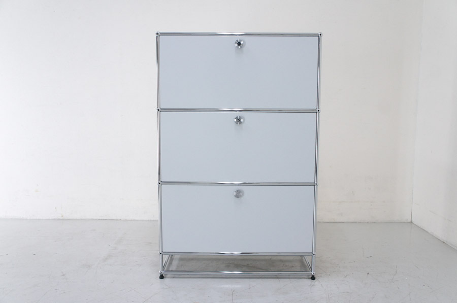 USM Haller　ハラー　3段　シェルフ　キャビネット ライトグレー USM Haller ハラーシステム グレー | 中古オフィス家具専門店の