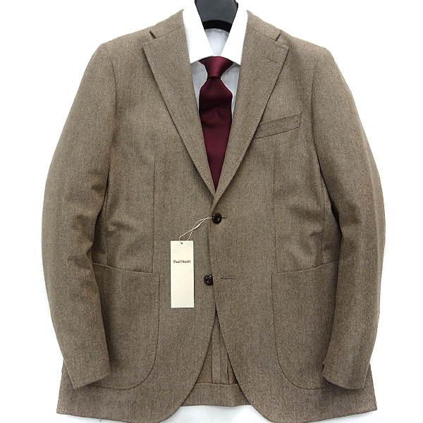 新品 定価8.9万 ポールスチュアート 日本製 フランネル ウールジャケット 48 (L) 茶 【J54003】 Paul Stuart ブレザー 秋冬 メンズ Nikkei セール magazine掲載BAKER MODELウールフランネルダブルブレストスーツ フランネルチョアジャケット(ブルゾン)｜Paul Stuart(ポール