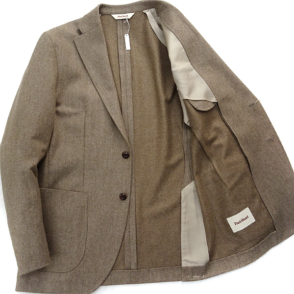 新品 定価8.9万 ポールスチュアート 日本製 フランネル ウールジャケット 48 (L) 茶 【J54003】 Paul Stuart ブレザー 秋冬 メンズ Nikkei セール magazine掲載BAKER MODELウールフランネルダブルブレストスーツ フランネルチョアジャケット(ブルゾン)｜Paul Stuart(ポール