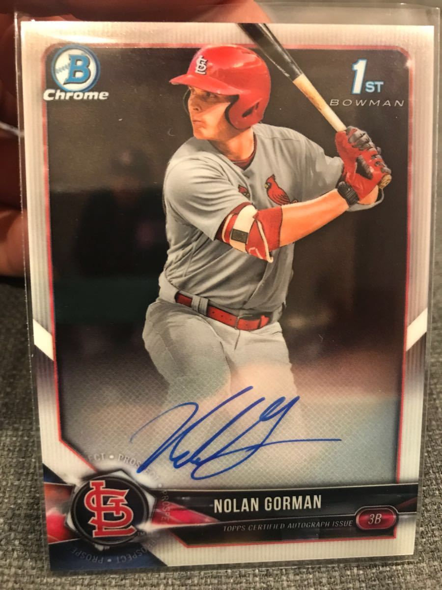 Bowman draft 2018 Nolan Gorman auto
