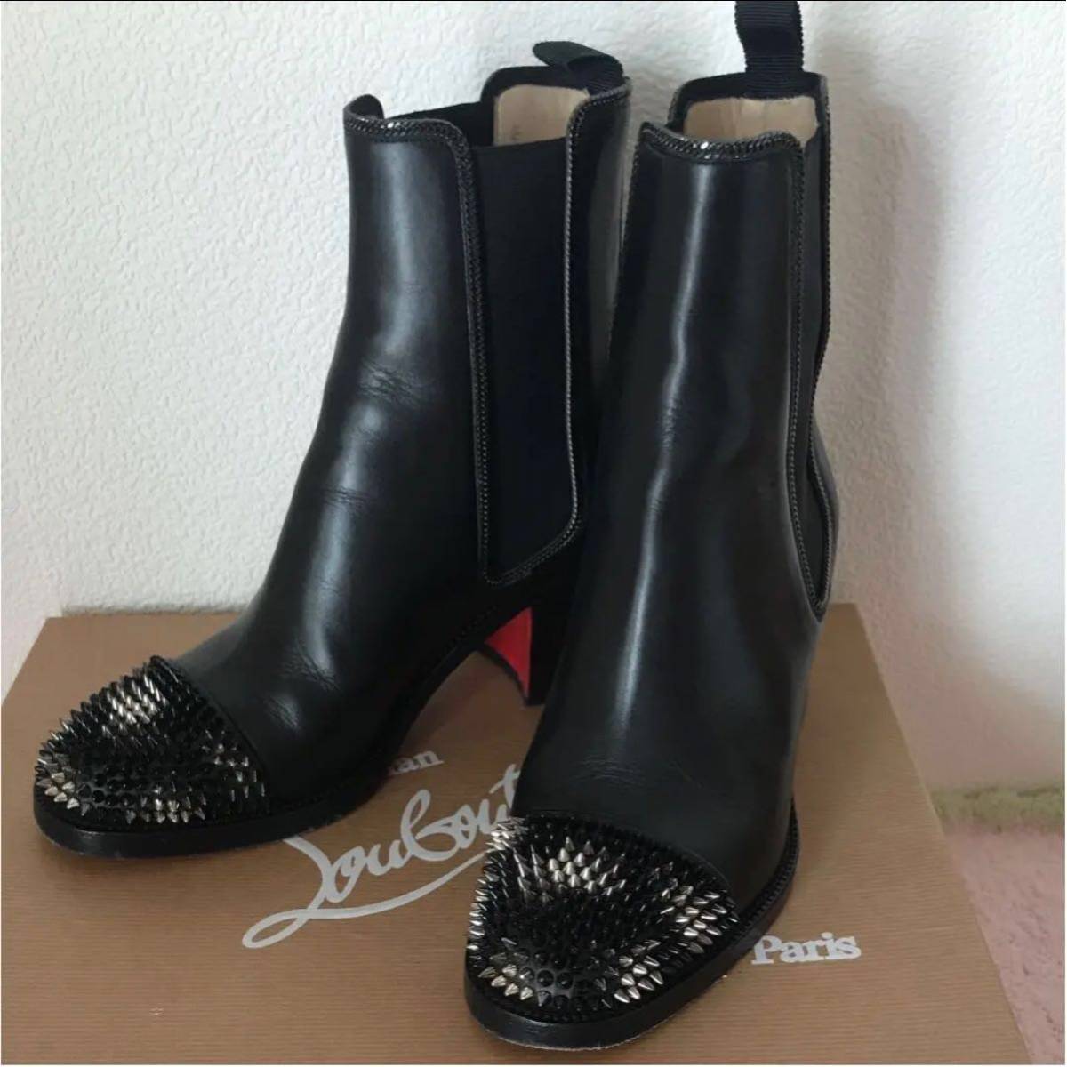 Christian Louboutin ルブタン ブーツ 36 黒 ブラック スタッズ