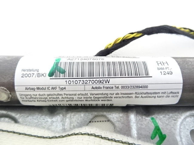 C/18L7■BMW MINI R56 ABA-MF16 (ミニ Cooper 08y)■右/運転席側ヘッドエアバック 7134078 (カーテンエアバッグ サイド ルーフ RHD)