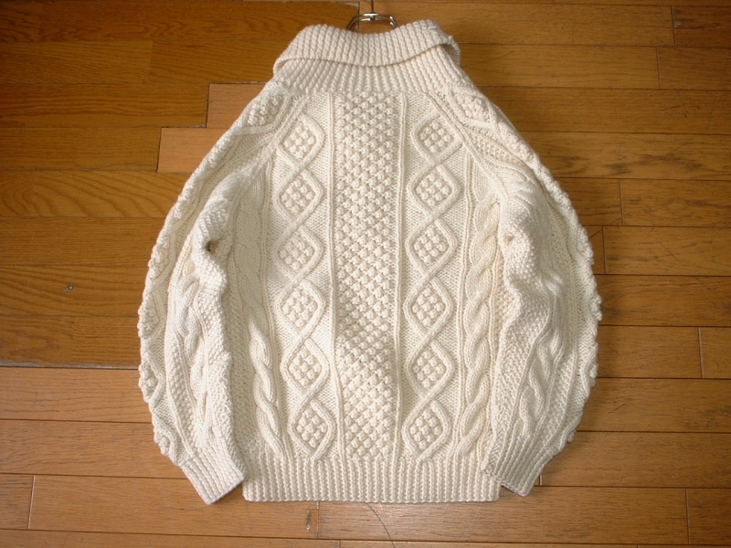 高級UNIVERSITY SHOPケーブルニットざっくりウールセーター美品M