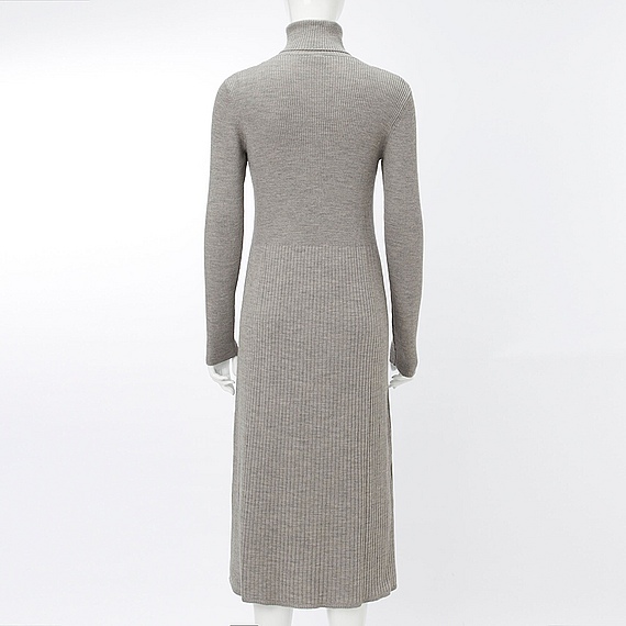 | ワンピース リブニット（ワンピース｜レディースファッション レディースファッション通販 タートルリブニットワンピース リブタートルニットワンピース11-122705 ニットリブタートルネックワンピース★Lサイズ★ブラック★メリノ混★新品★秋冬物★ロング丈★リブニット/大きなサイズ