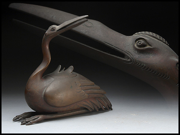 銅製香炉 鶴 銅 細工 鶴守宮灯香炉 室内檀香香炉 禅意 置物