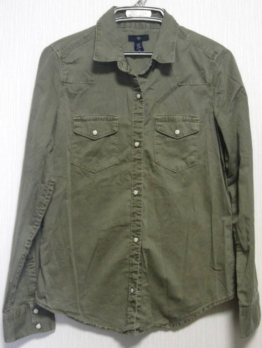 レディースgapシャツxs 深緑 カーキ色 長袖 トップスxs ギャップ Gap 長袖シャツ 売買されたオークション情報 Yahooの商品情報をアーカイブ公開 オークファン Aucfan Com