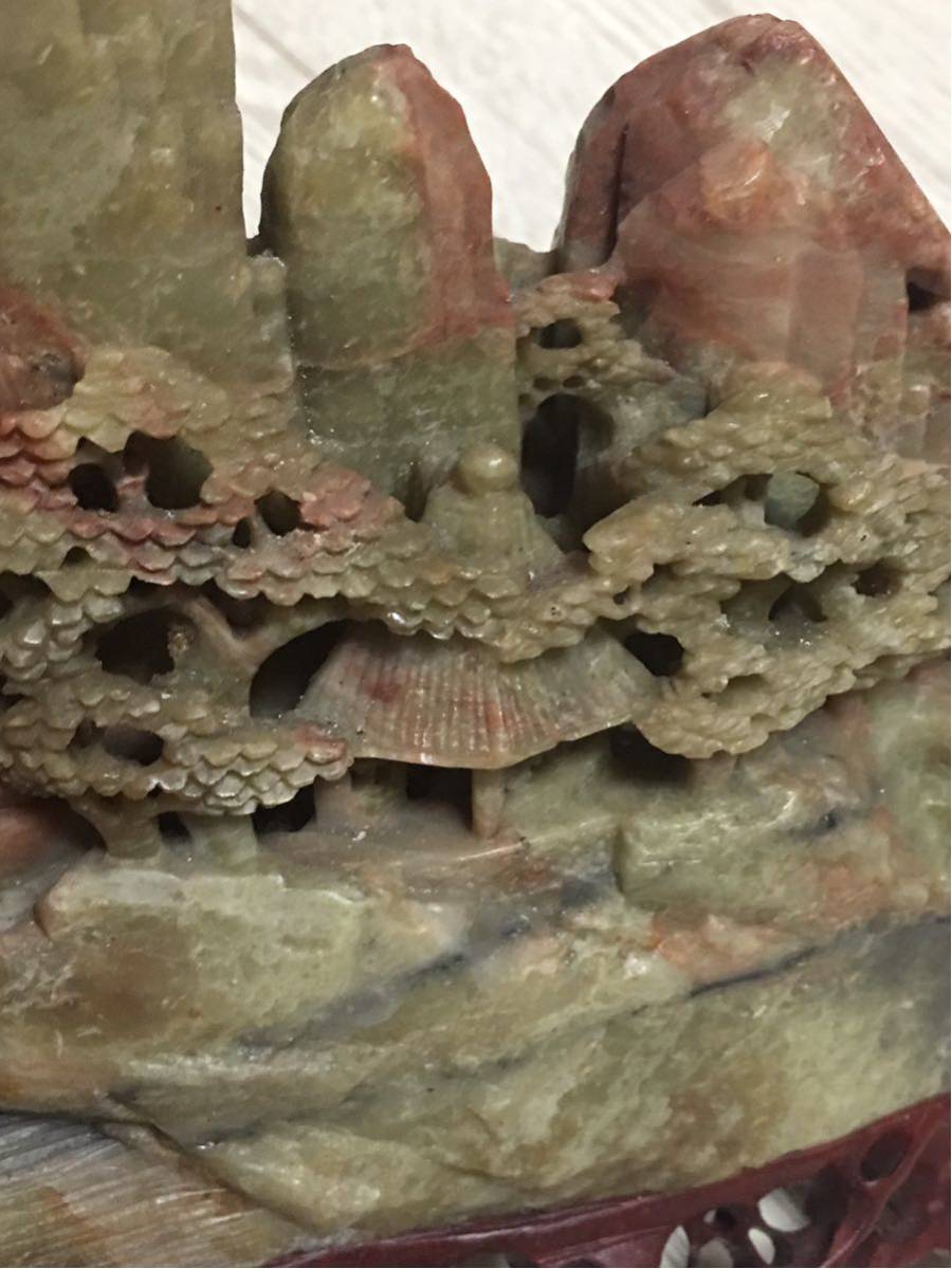 ☆ 中国石の置物・建築風景彫刻・天然石 美術工芸品・インテリア・長期