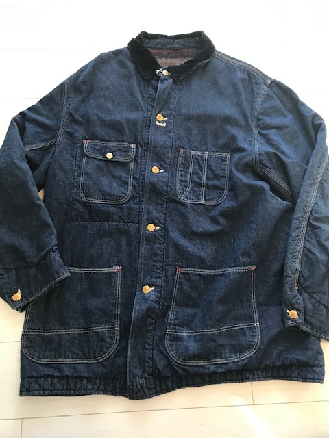 良質濃紺インディゴ！50'sUnknown・ビンテージブランケット付きカバーオール！100円スタート最落無し！40s50s大戦チンスト