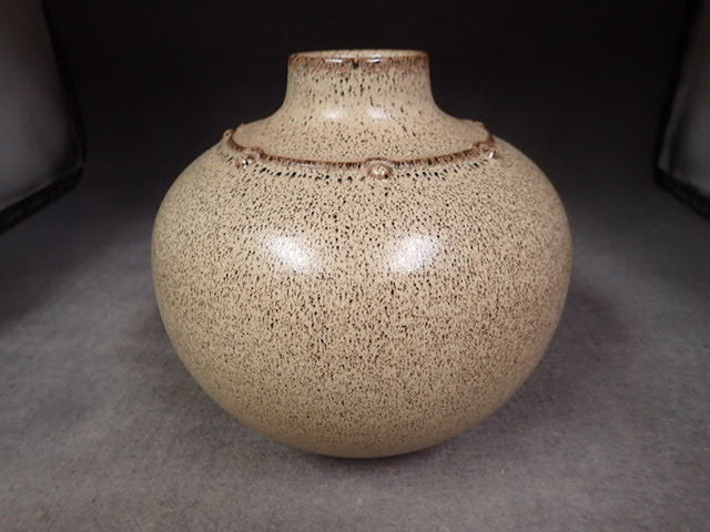 A-110　新開寛山　寿彩　花瓶　共箱_1