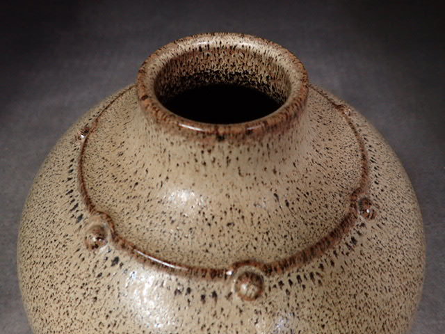 A-110　新開寛山　寿彩　花瓶　共箱_3