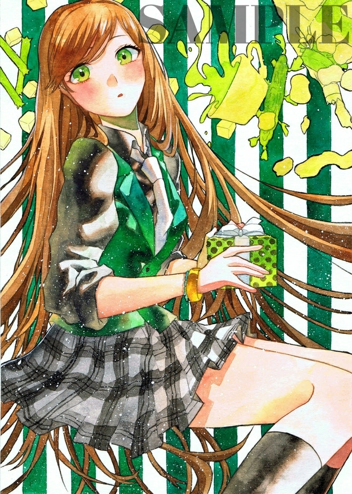 オリジナル 手描きイラスト チョコレート擬人化 女の子 ビターチョコレート