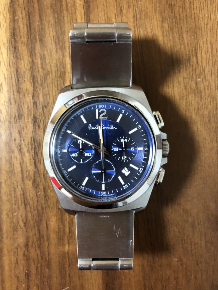 中古】Paul Smith 腕時計 ポールスミス クロノグラフ 電池交換済み 