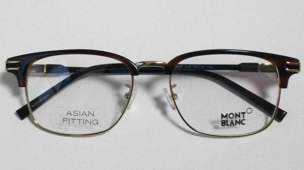 MONTBLANC メガネフレーム ブラック べっ甲柄 Mont Blanc モンブラン べっ甲柄 ブローメガネフレーム MB669-F 048