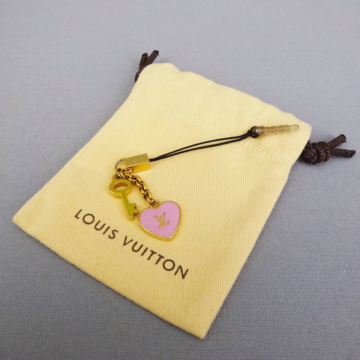 本物■ルイヴィトン■ハート&キー/ゴールド/ピンク■スマフォ/ストラップ/814403