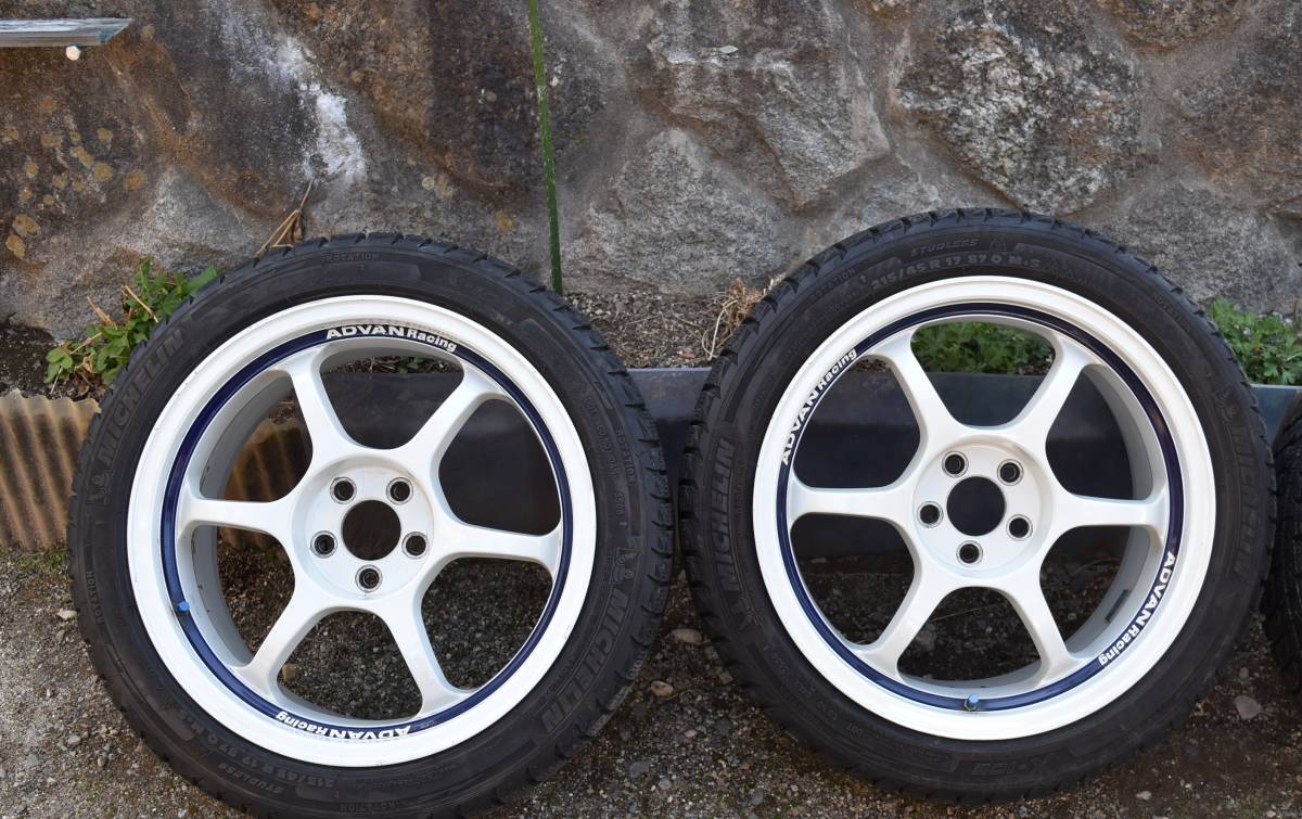 軽量☆アドバンRG☆17×8J+45☆114.3/5穴☆シビック　インテグラ　タイプR　スイフトスポーツ　走り屋　ドリフト　JDM ADVAN 17インチ RG ヨコハマホイール(YOKOHAMA WHEEL) 5x114，3☆２