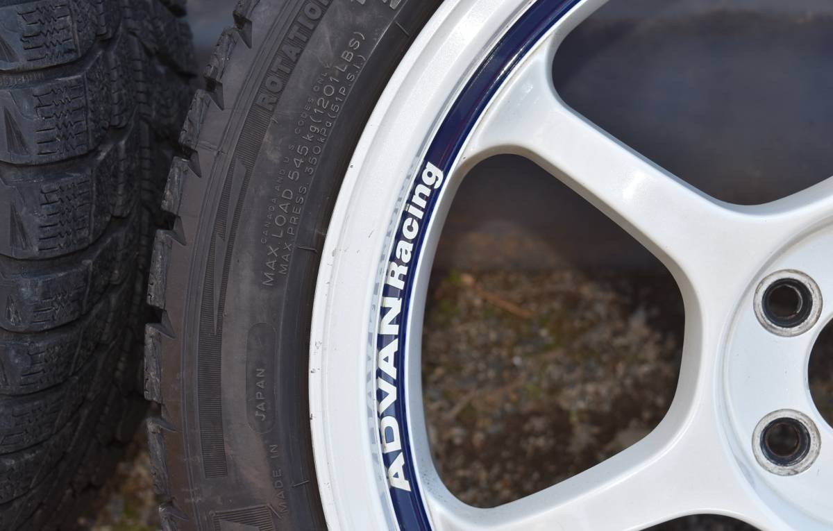 アドバン RG 17インチ 7.5Ｊ +45 PCD100 ５Ｈ ホワイト ４本 ADVAN 17