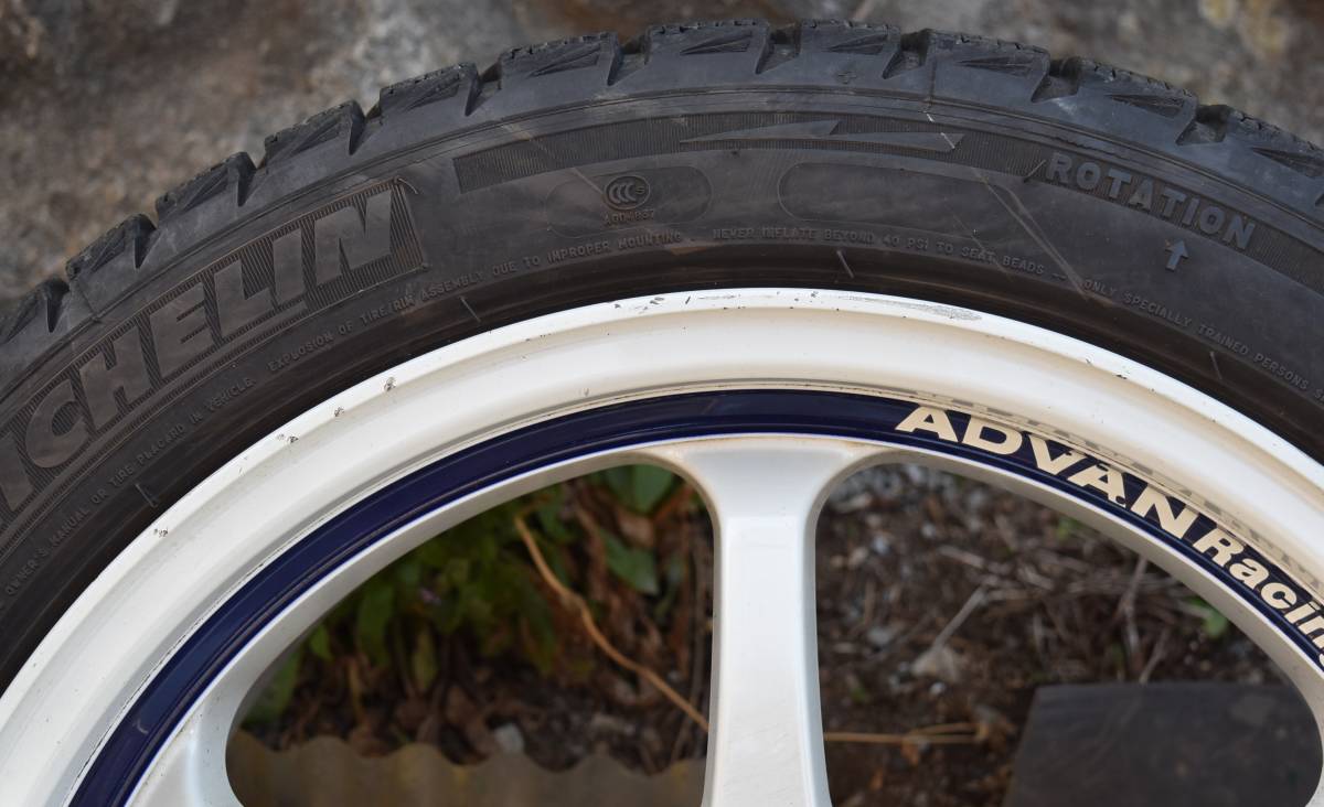 アドバン RG 17インチ 7.5Ｊ +45 PCD100 ５Ｈ ホワイト ４本 ADVAN 17